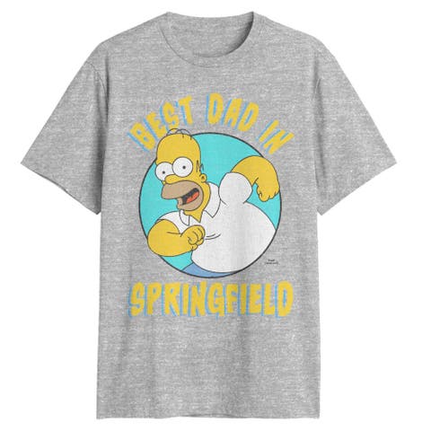 Men's The Simpsons Homer Best Dad In Springfield  Graphic T-Shirt