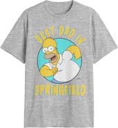 The Simpsons Men's The Simpsons Homer Best Dad In Springfield Graphic T-Shirt