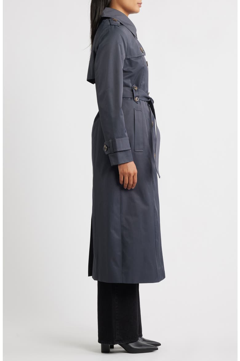 Hooded Single Breasted Maxi Trench Coat, Alternate, color, CHARCOAL