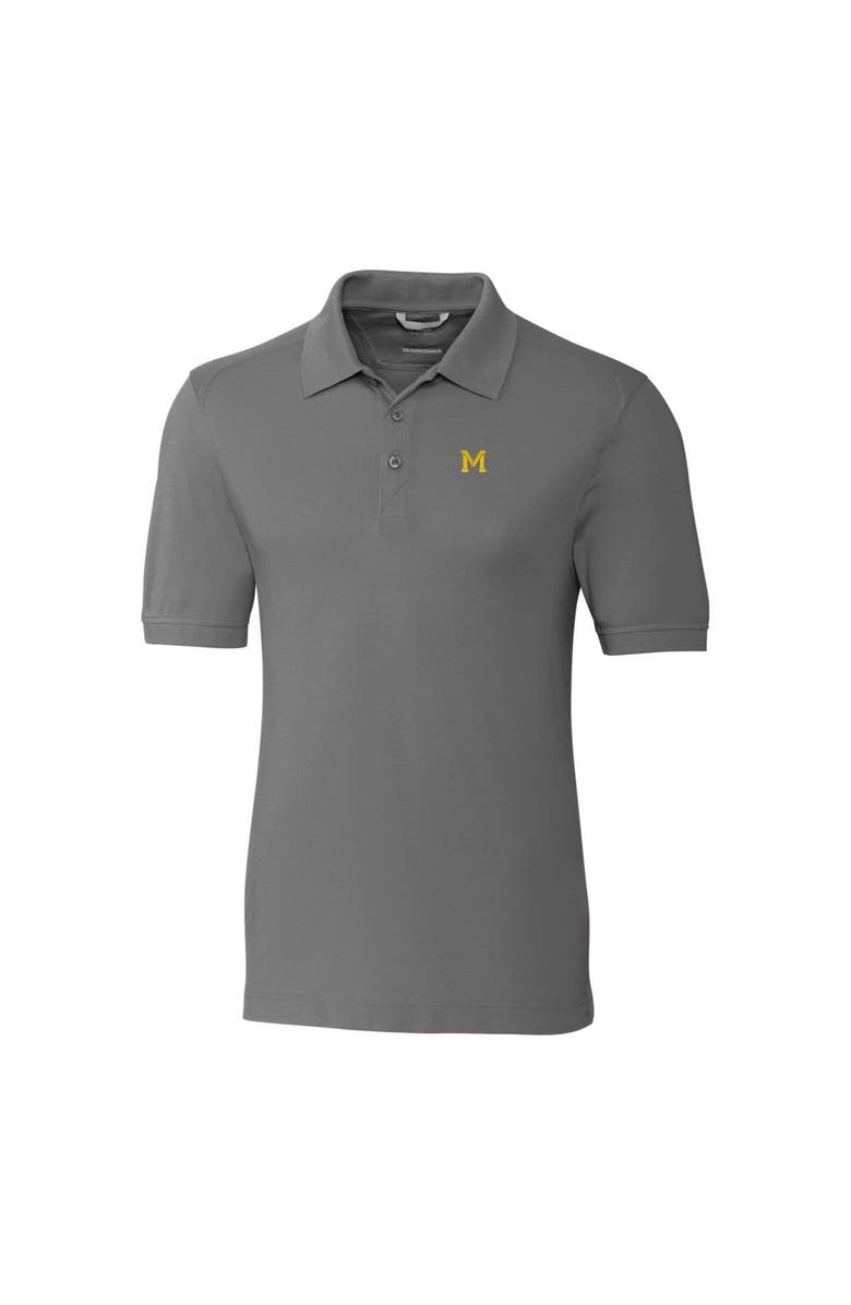 Cutter & Buck Men's Cutter & Buck Steel Michigan Wolverines Vault Advantage Tri-Blend Pique Big & Tall Polo, Alternate, color,