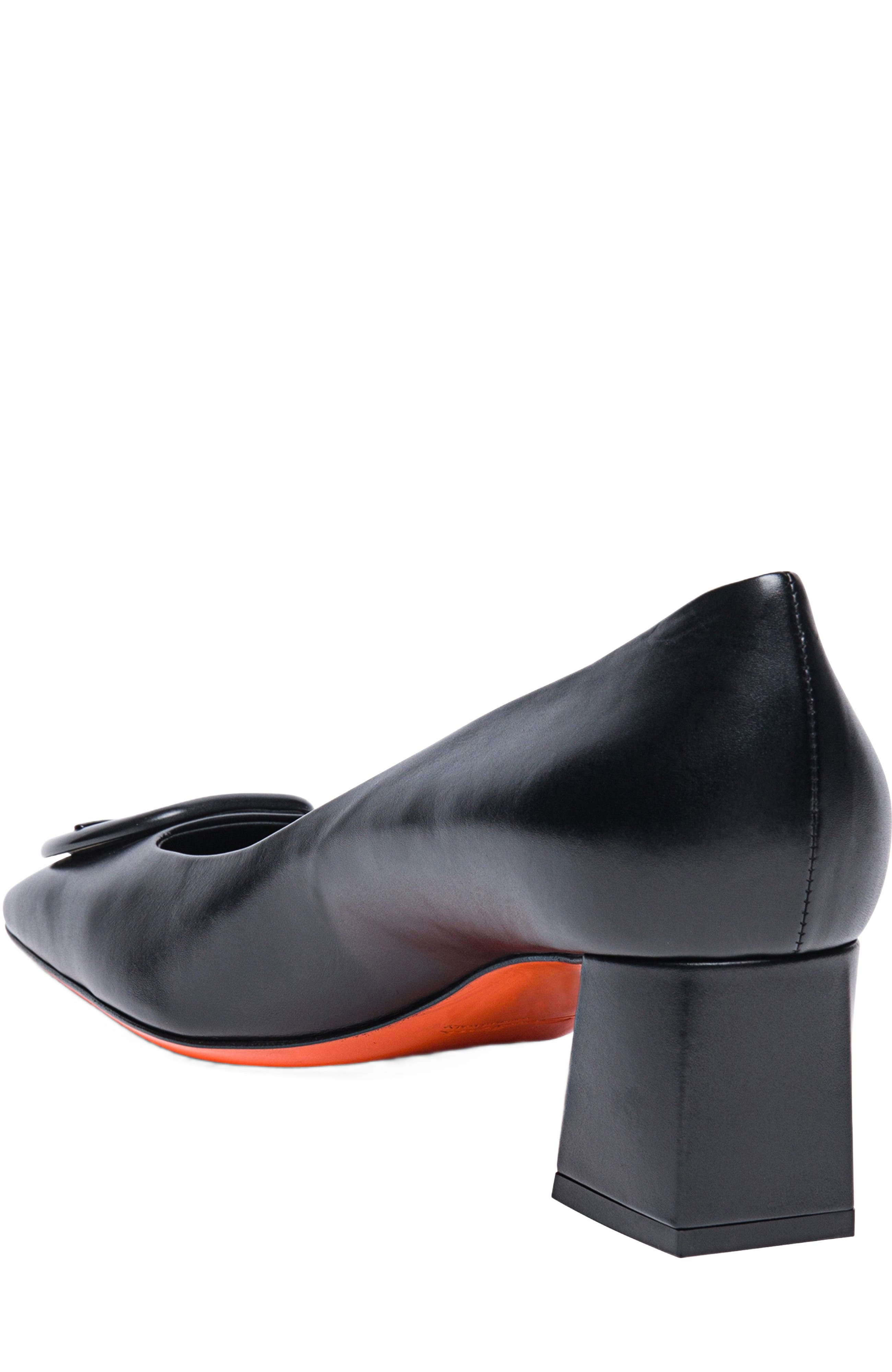 Santoni Women's leather mid-heel pump, Alternate, color, Black