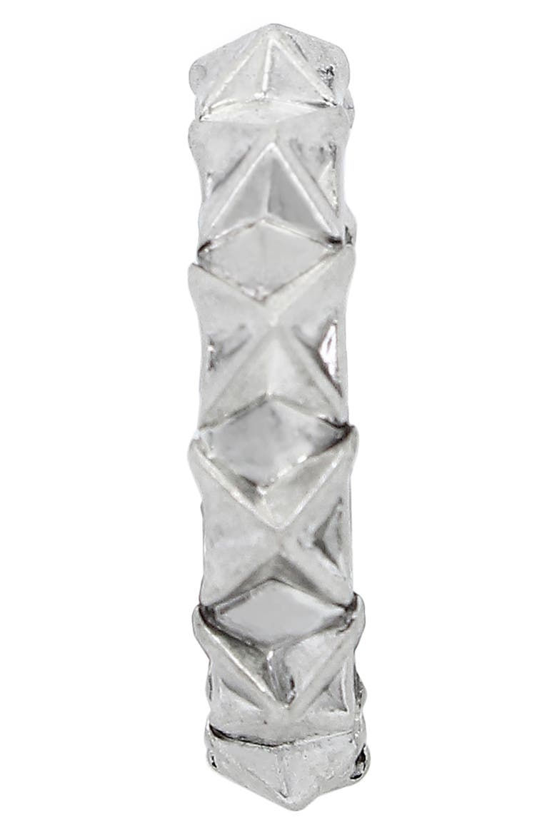 Men's Square Stud Ring, Alternate, color, WARM SILVER