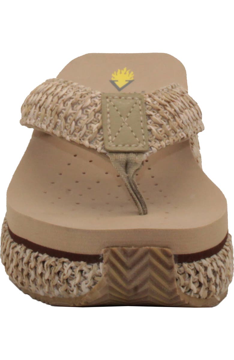 Volatile Island Platform Flip Flop, Alternate, color, Natural Raffia Fabric