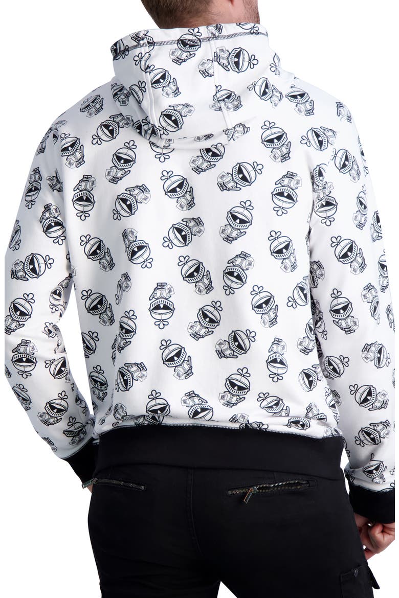 Armour Karl Cotton Hoodie, Alternate, color, WHITE/ BLACK