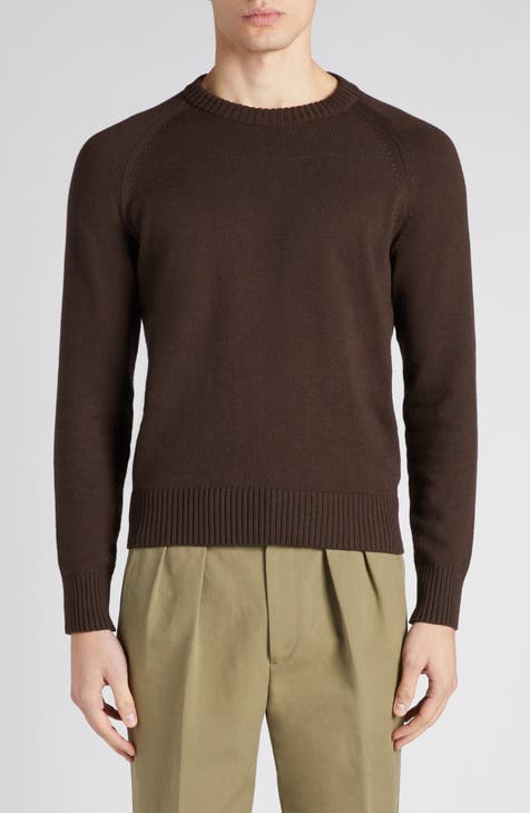 Nordstrom Mens Shop Crewneck newest Soft Merino Wool Sweater Brown Ribbed Hem XL NWT