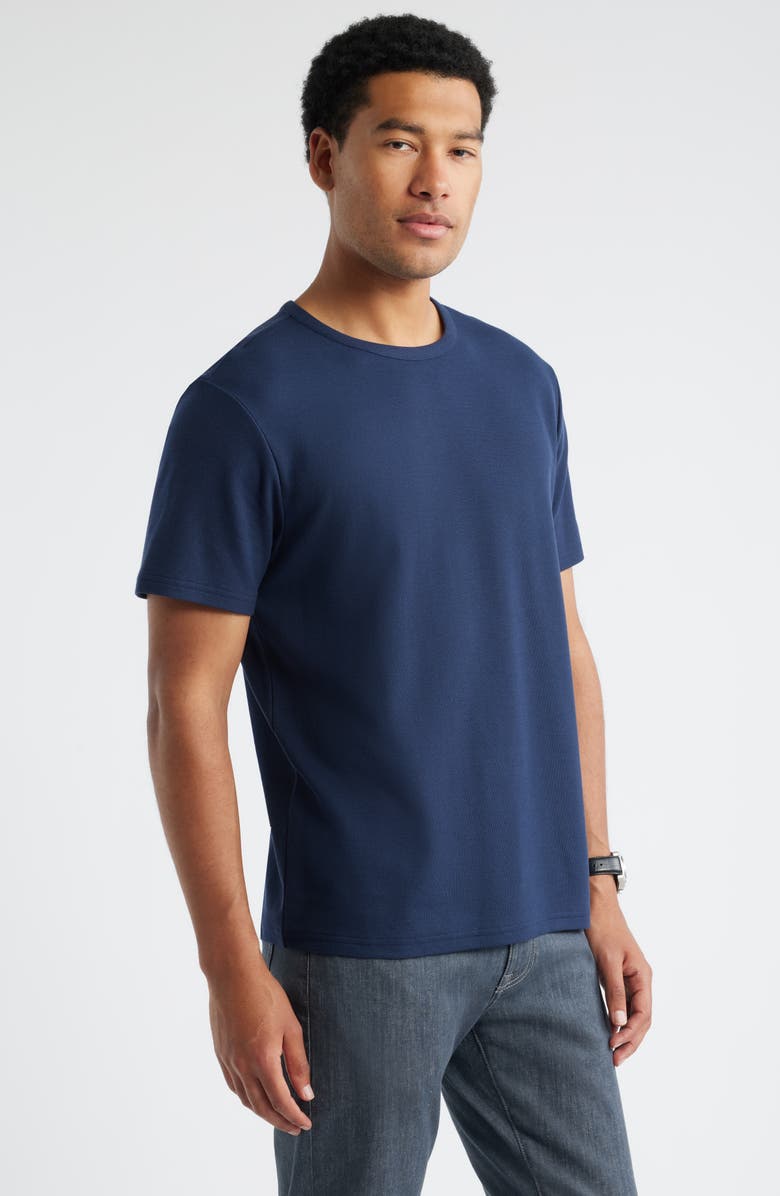 Nordstrom Short Sleeve Piqué T-Shirt, Alternate, color, Navy Still