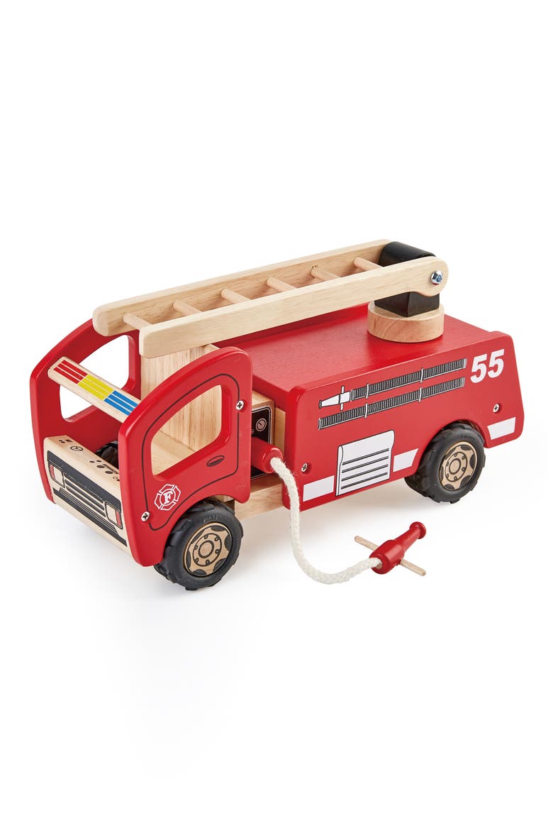 Wood Toy Fire Engine, Main, color, RED