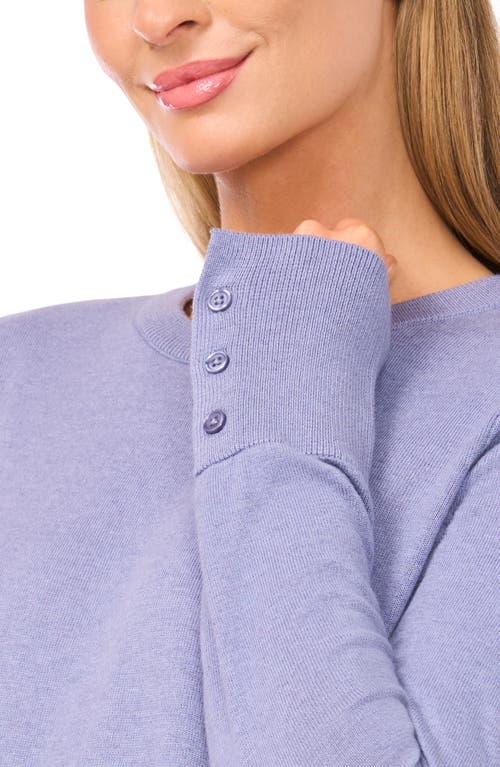 Halogenr Halogen(r) Button Cuff Crewneck Sweater In Blue