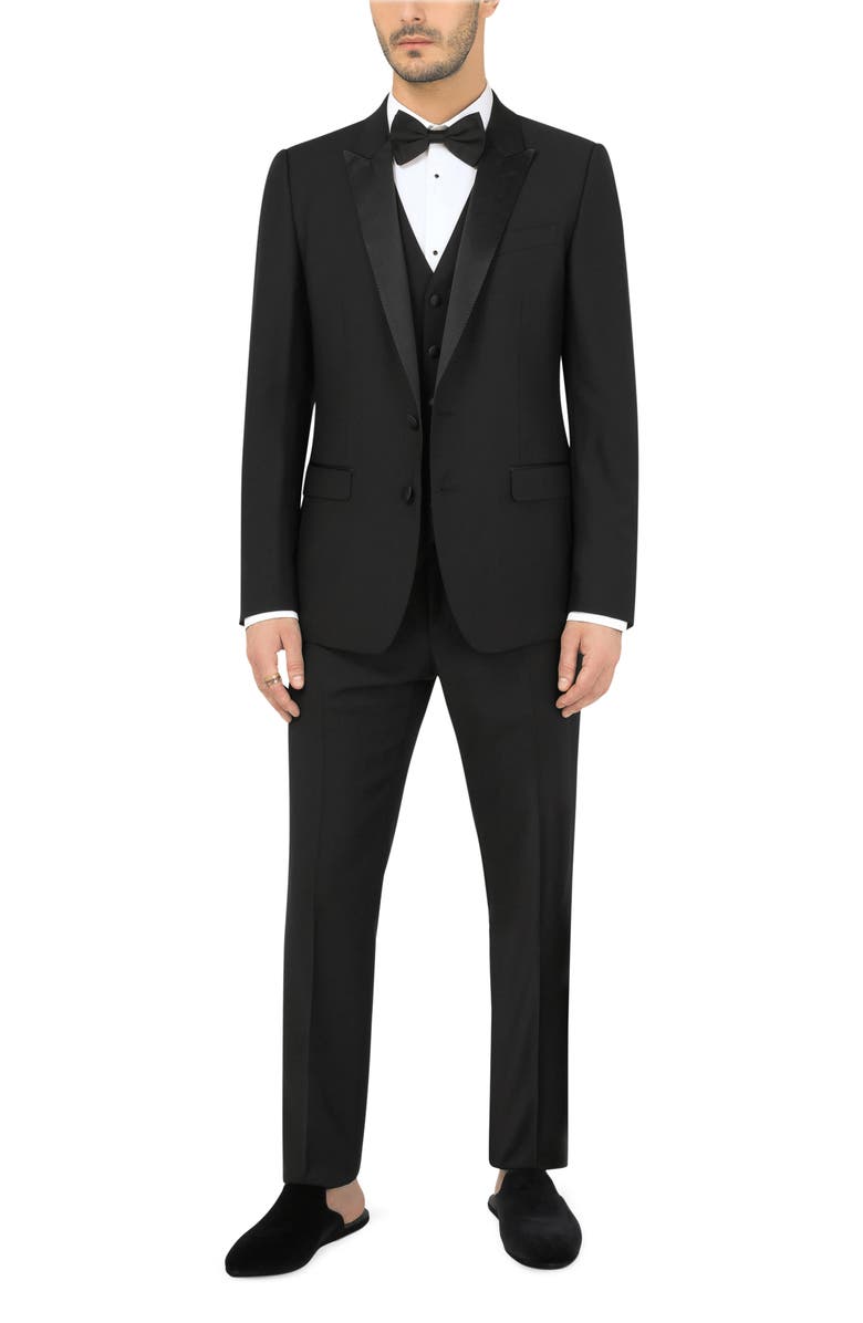 Dolce&Gabbana Regular Martini Fit 3-Piece Wool Blend Tuxedo, Main, color, Blue