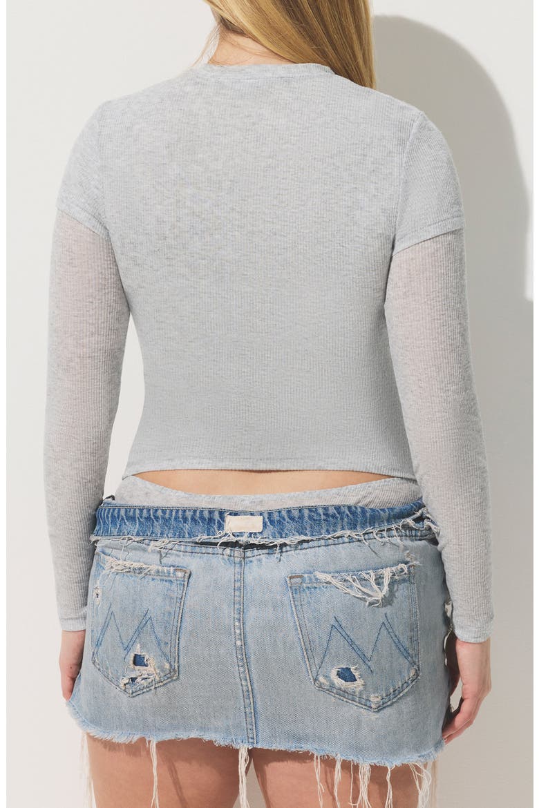 Sheer Rib T-Shirt, Alternate, color, LIGHT HEATHER GREY