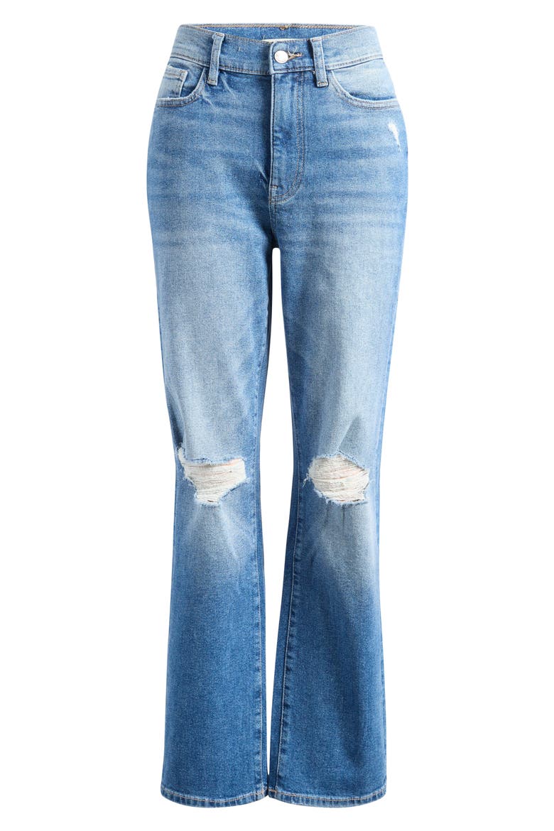 ASE Ripped High Waist Straight Leg Jeans, Alternate, color, DUST IT OFF