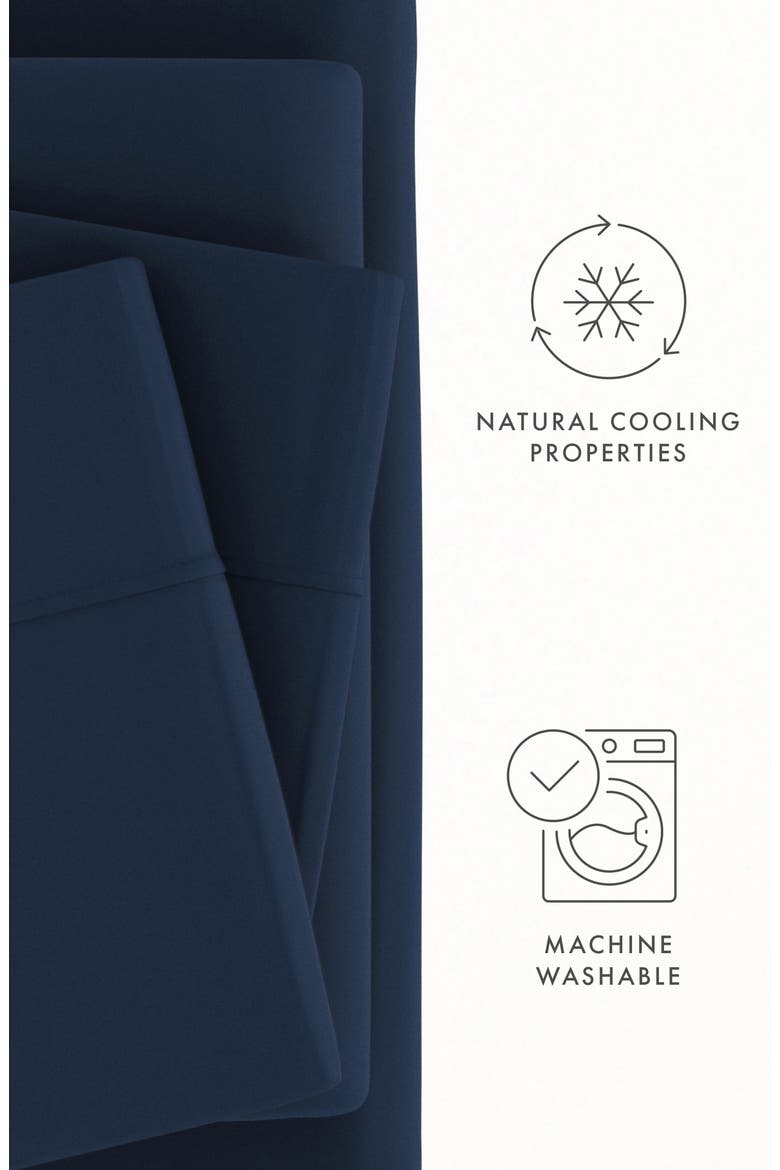 Cooling Silky Soft Viscose 4-Piece Sheet Set, Alternate, color, NAVY