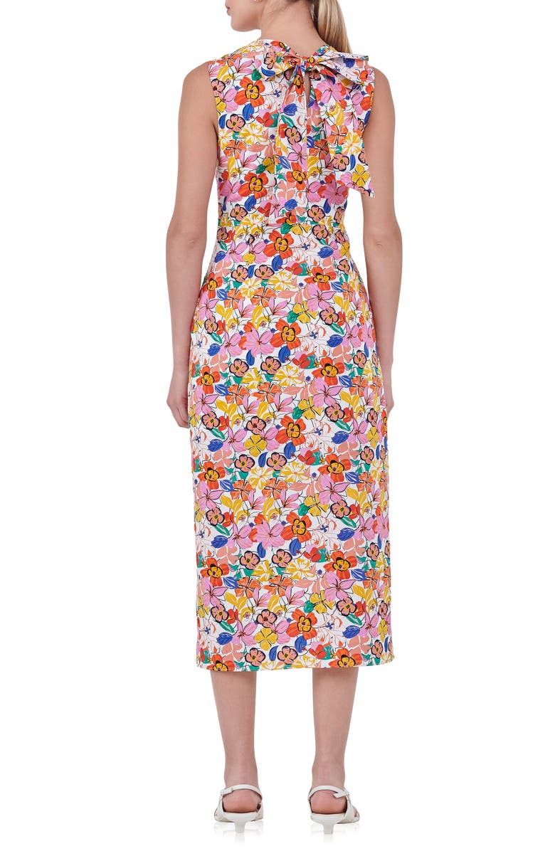 Endless Rose Floral Cutout Cotton Dress, Alternate, color, White Multi