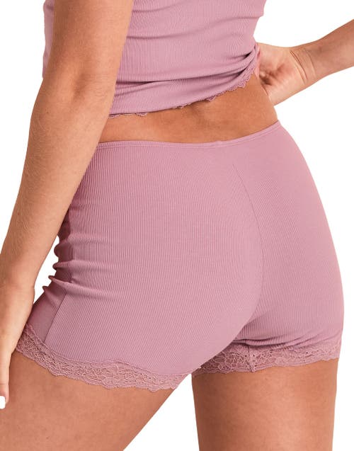Adore Me Rib Knit Biker Short In Pink