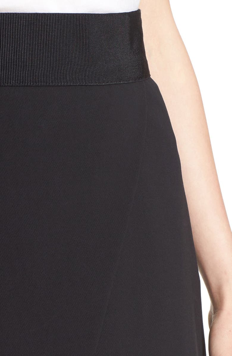 Alice + Olivia 'Ericka' Leather Inset Faux Wrap Skirt, Alternate, color, 