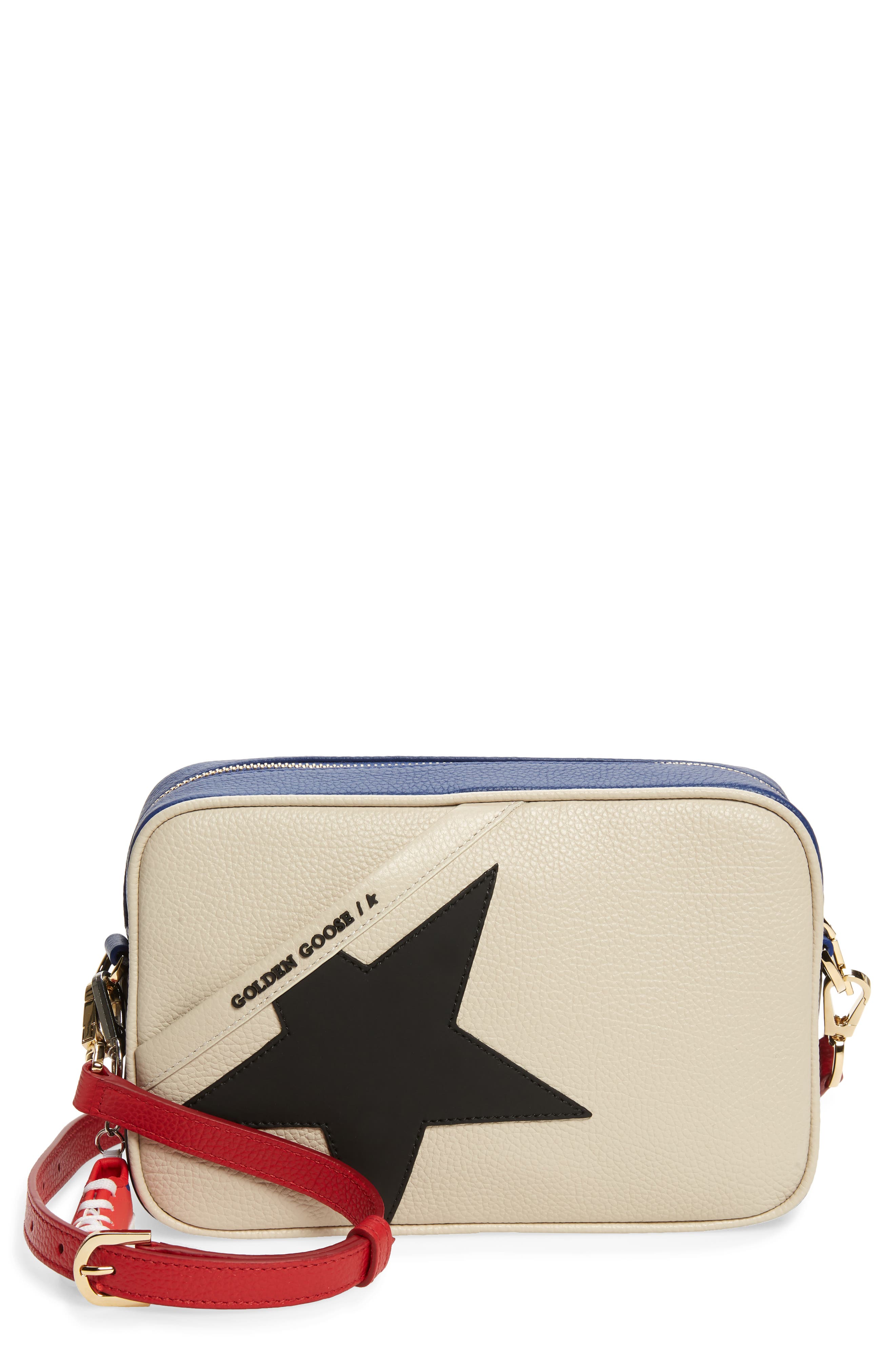 Golden Goose Star Leather Camera Bag, Main, color, 
