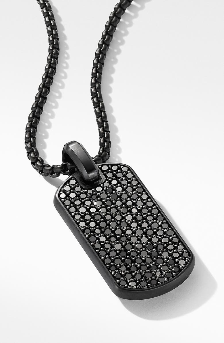 David Yurman Streamline<sup>®</sup> Black Titanium Tag with Black Diamonds, Alternate, color, 