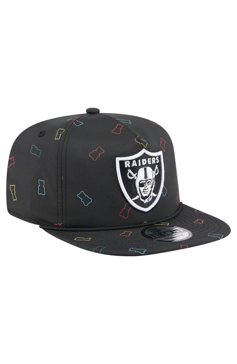 New Era Men's New Era Black Las Vegas Raiders Gummy Golfer Snapback Hat, Alternate, color, Black