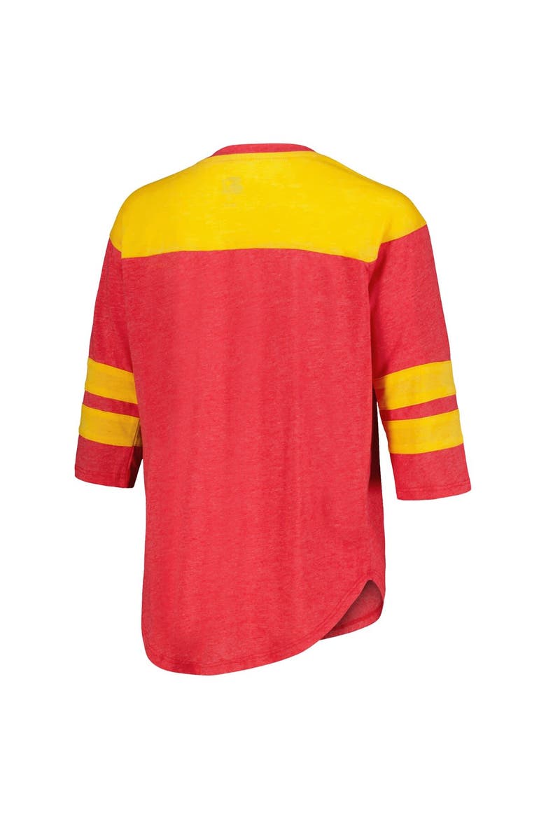 Women's Starter Red Kansas City Chiefs Fullback Tri-Blend 3/4-Sleeve T-Shirt, Alternate, color, Red