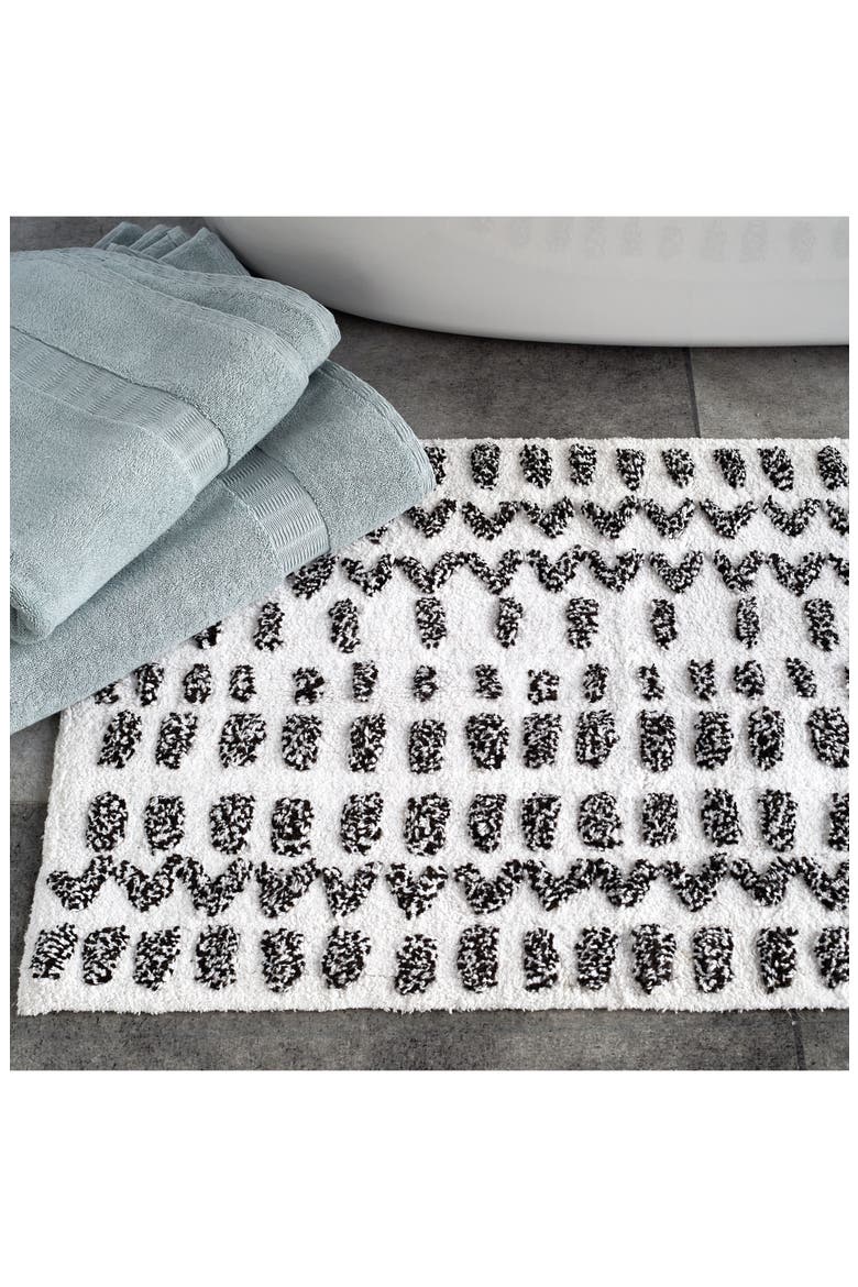 Vibe Bath Rug, Alternate, color, BLACK/ WHITE