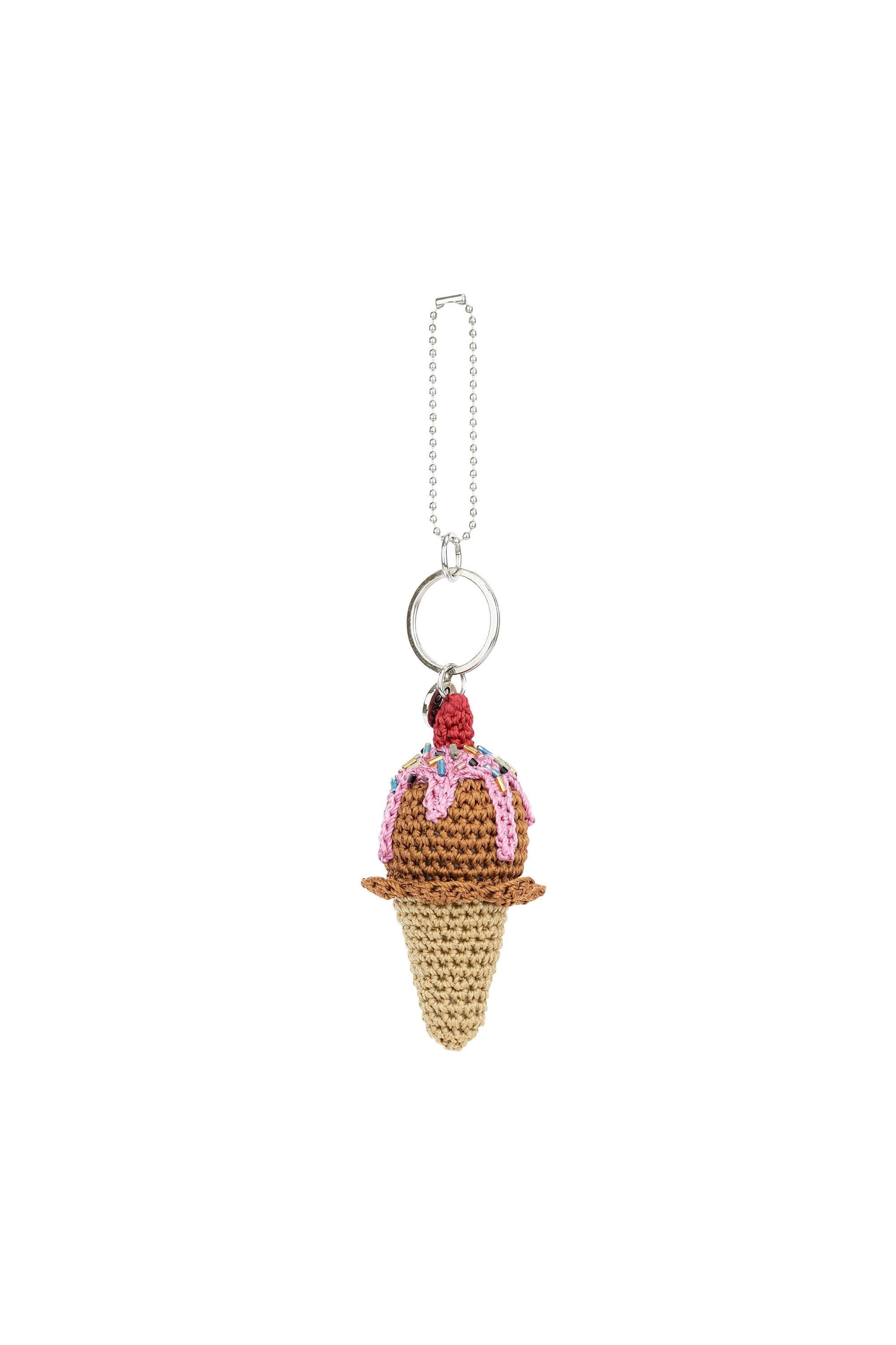 The Sak Yarnicharmz Hand Crochet Dangle - Ice Cream, Alternate, color, Chocolate