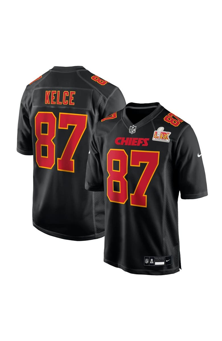 Nike Men
s Nike Travis Kelce Carbon Black Kansas City Chiefs Super Bowl LIX Fashion Game Jersey, Main, color, 
