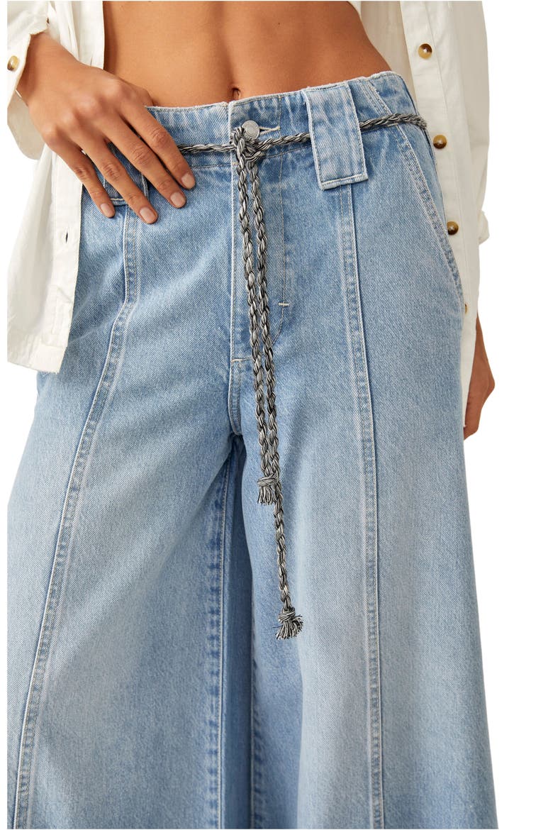 Sheer Luck Belted Crop Wide Leg Jeans, Alternate, color, BRIGHT EYES