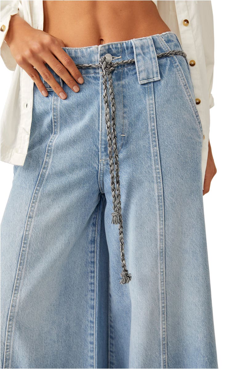Free People Sheer Luck Belted Crop Wide Leg Jeans, Alternate, color,