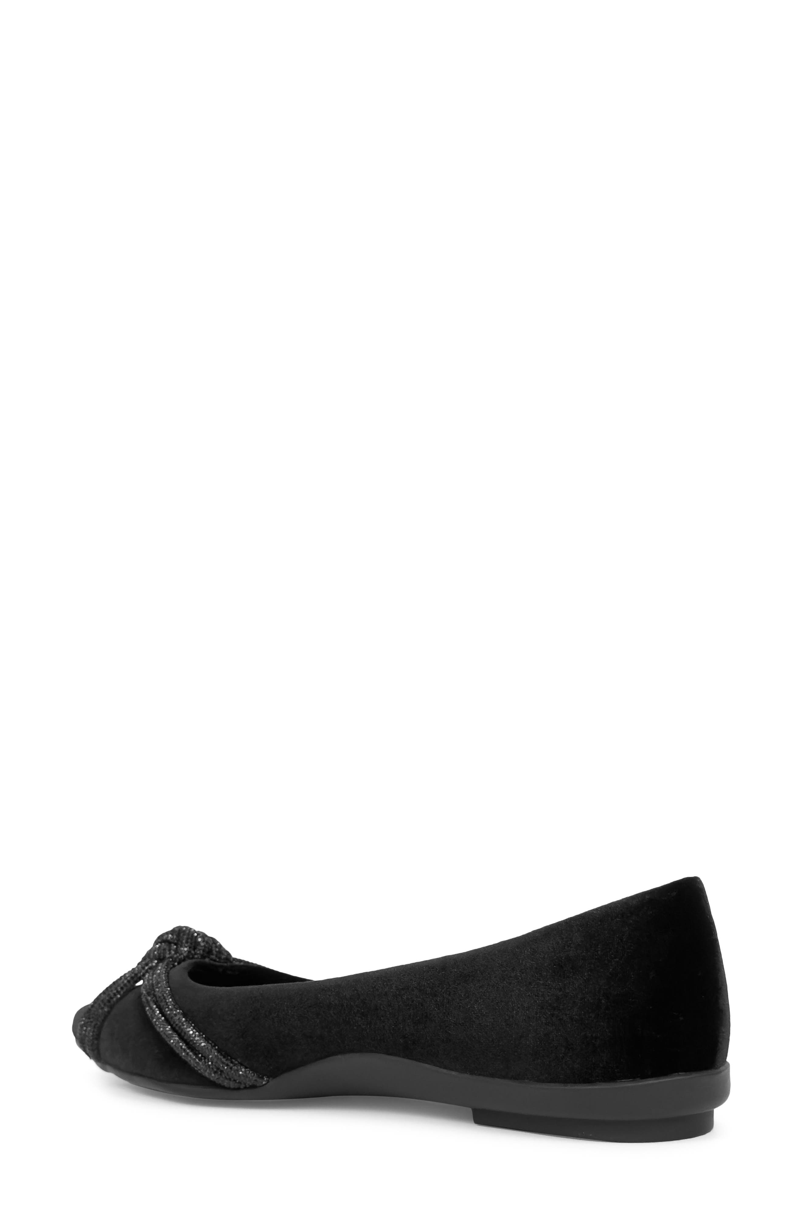 Aerosoles Damir Suede Crystal Embellished Flat, Alternate, color, Black Velvet
