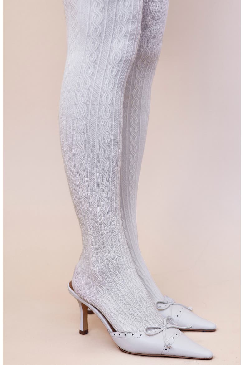 Knit Tights, Alternate, color, WHITE