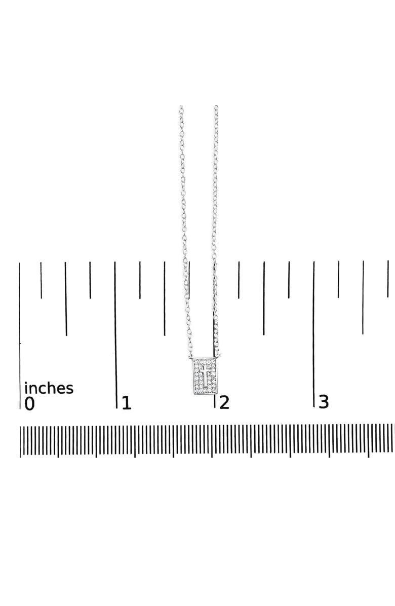 Haus of Brilliance .925 Sterling Silver 1/10 Ctw Diamond Inlaid Cross Dog Tag Pendant Necklace, Alternate, color, White