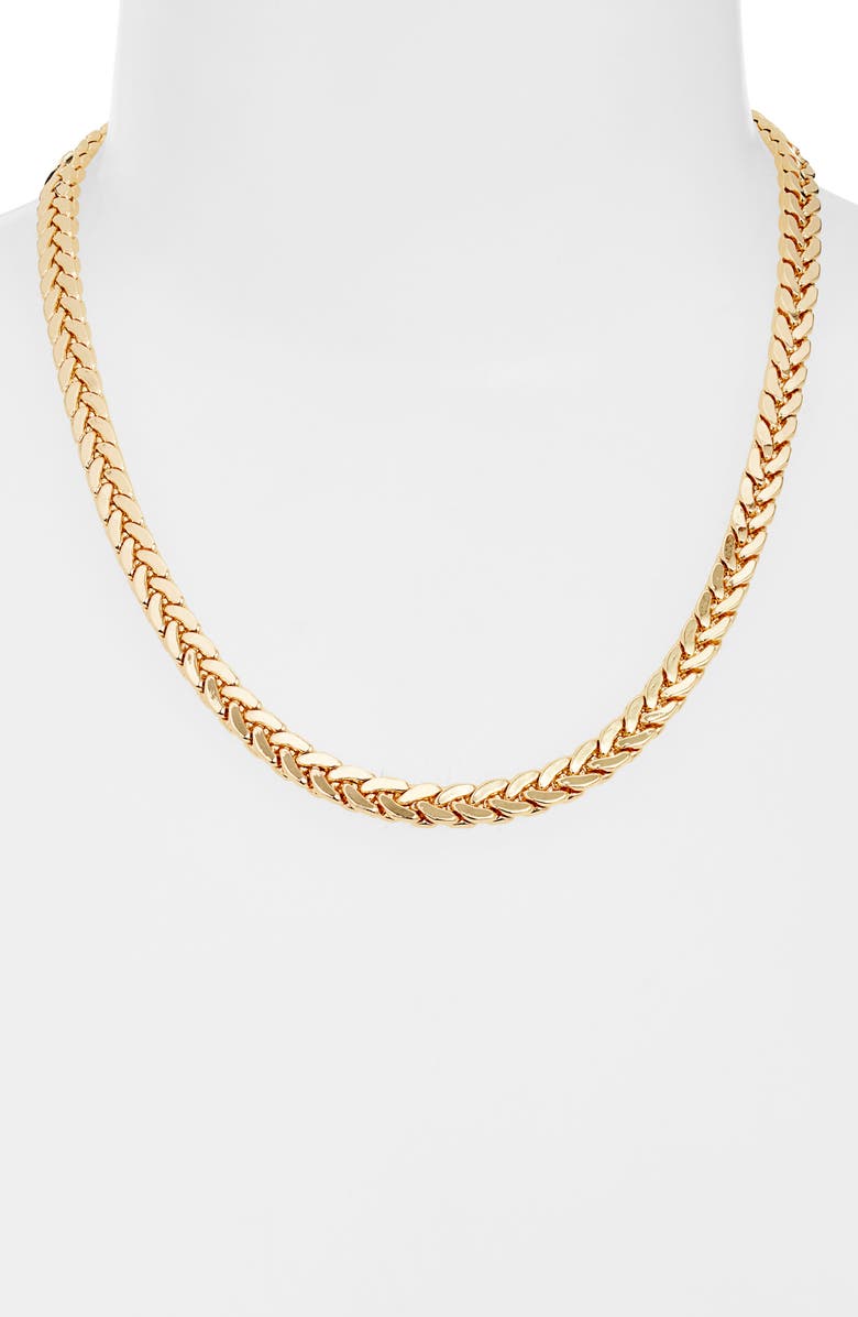 Nordstrom Flat Braided Chain Necklace, Alternate, color, Gold