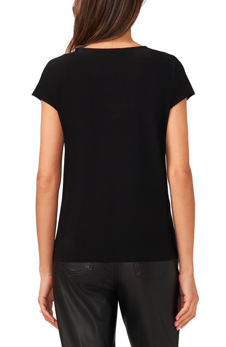 Halogen<sup>®</sup> V-Neck Dolman Sleeve T-Shirt, Alternate, color, Black