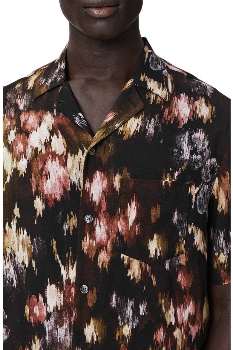 Wildflower Camp Shirt, Alternate, color, BLACK