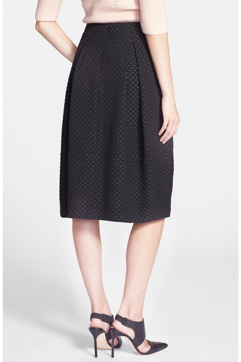 'Full Circle' Midi Skirt, Alternate, color, BLACK