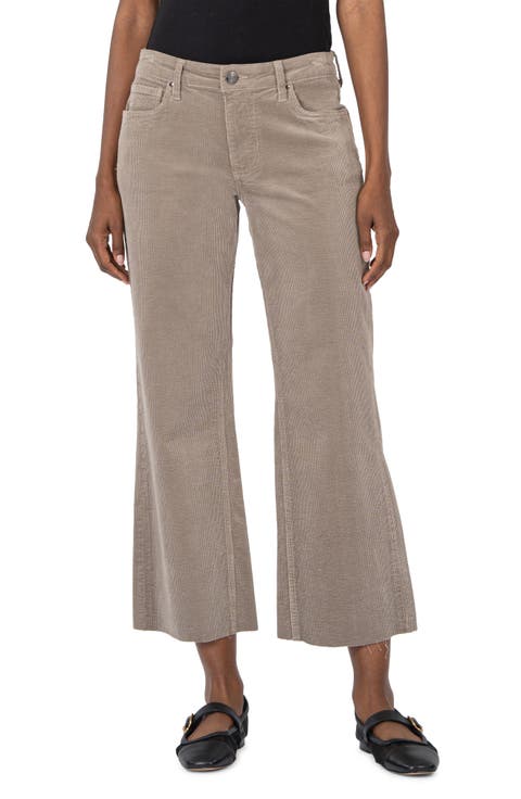 Kelsey High Waist Ankle Flare Corduroy Pants
