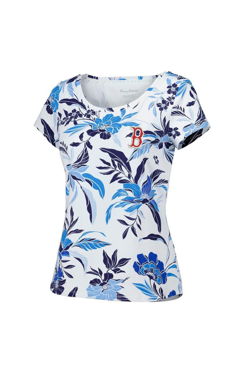 Tommy Bahama Women's Tommy Bahama  White Boston Red Sox Aubrey Romantic Blooms IslandZone T-Shirt, Alternate, color, White