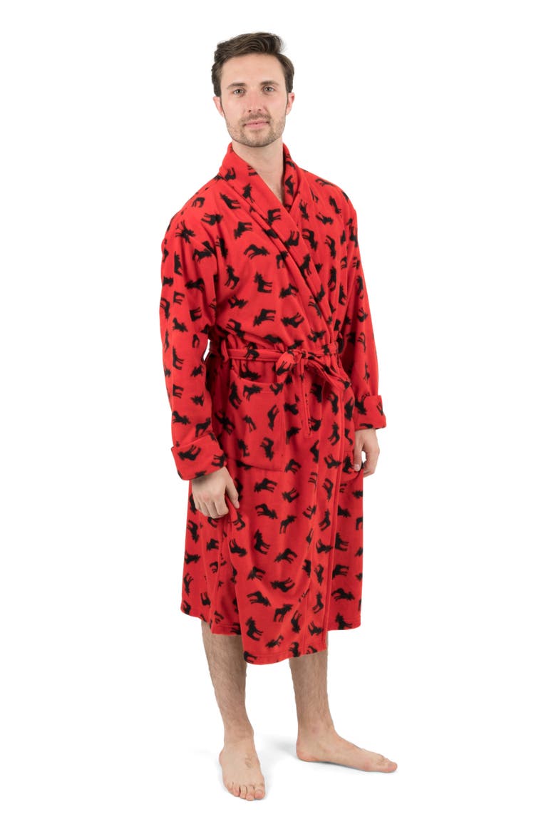 Men's Fleece Robe, Alternate, color, Moose
