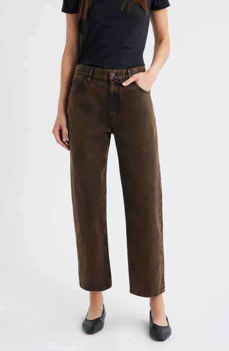 FRAME The Hang High Waist Ankle Straight Leg Jeans