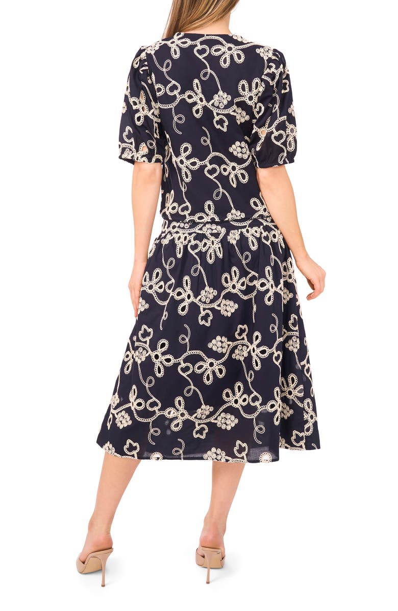 CeCe Embroidered Flouncy Cotton Skirt, Alternate, color, 