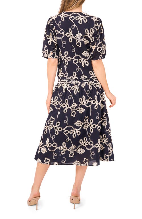 Cece Embroidered Flouncy Cotton Skirt In Purple
