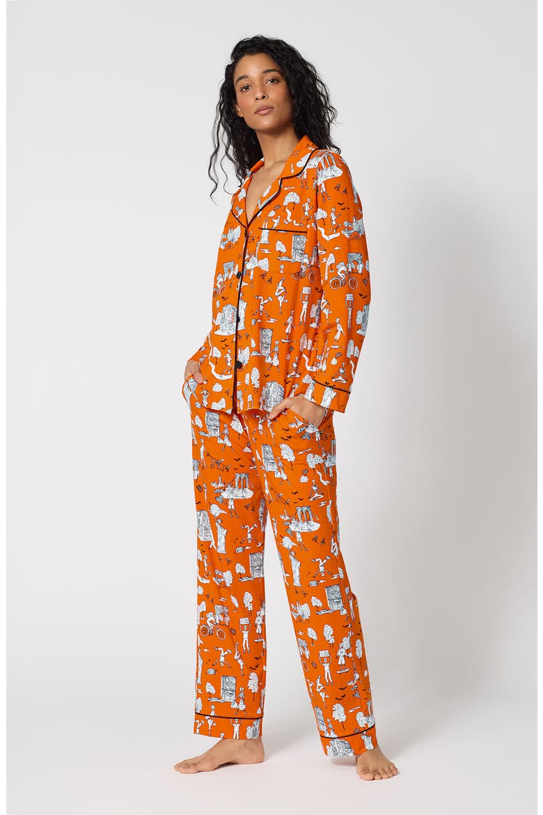 Long Sleeve Pajamas, Alternate, color, SPOOKY IN THE CITY