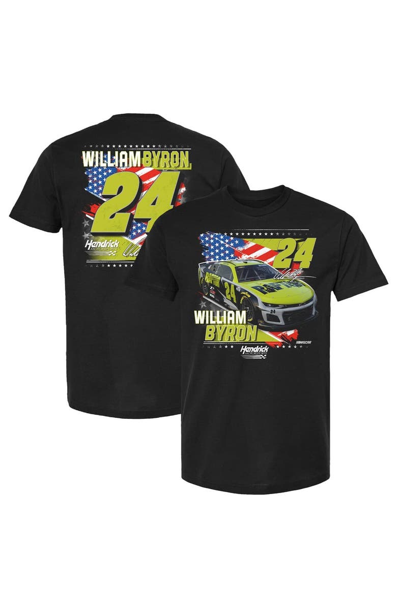 HENDRICK MOTORSPORTS TEAM COLLECTION Men's Hendrick Motorsports Team Collection Black William Byron Raptor Patriotic Car T-Shirt, Main, color, 