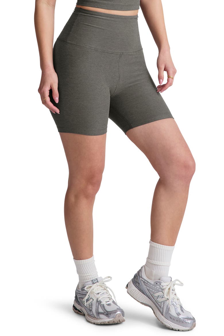 Keep Pace Space Dye Bike Shorts, Alternate, color, TRUE GRAY HEATHER