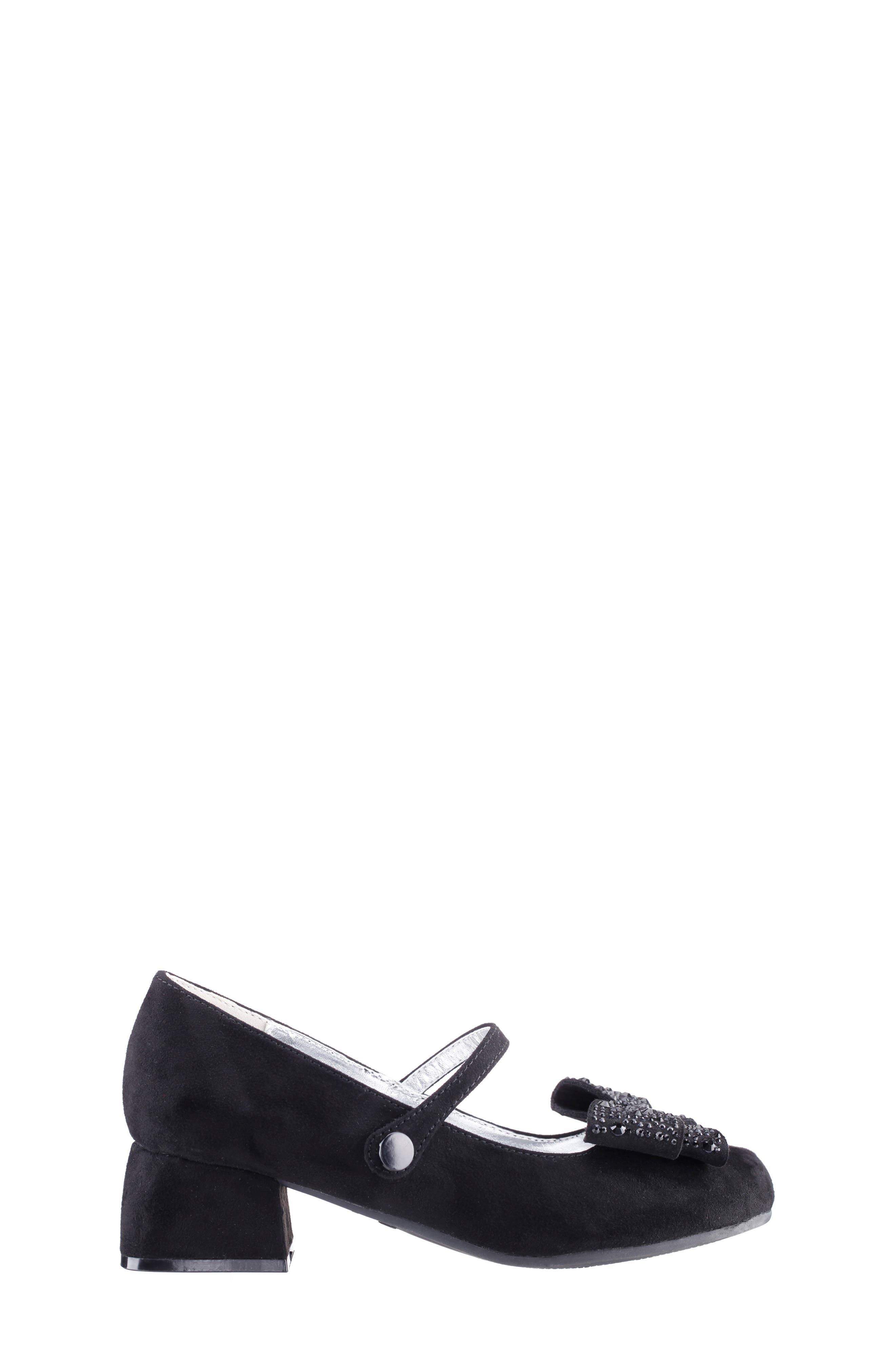 Nina Kids' Nole Mary Jane Pump, Alternate, color, Black Microsuede