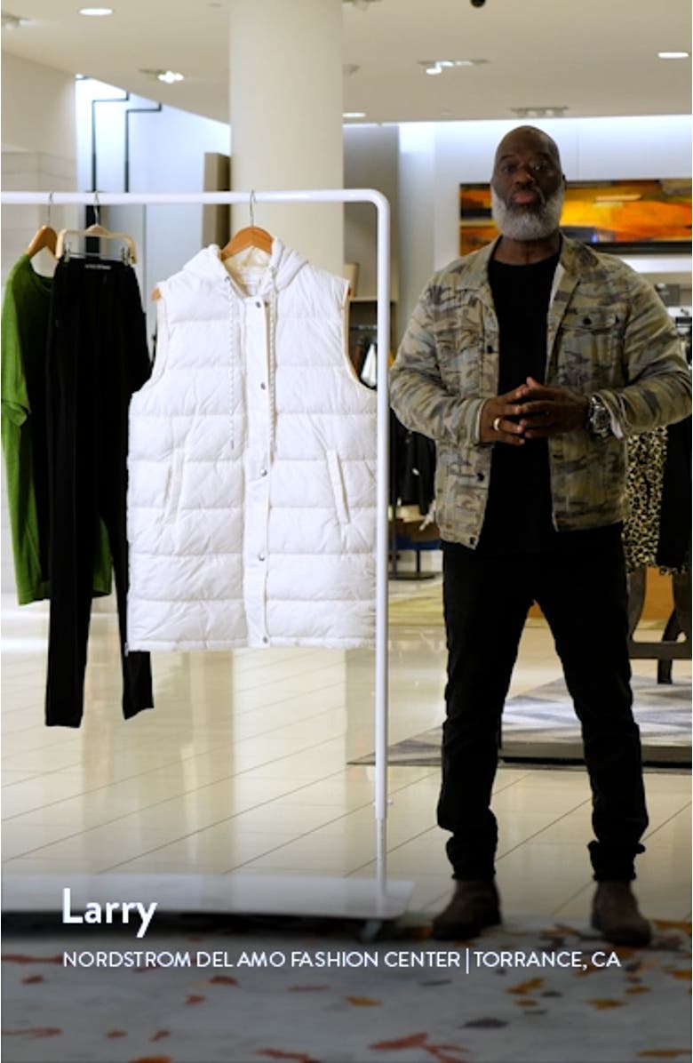 Long Hooded Puffer Vest, sales video thumbnail