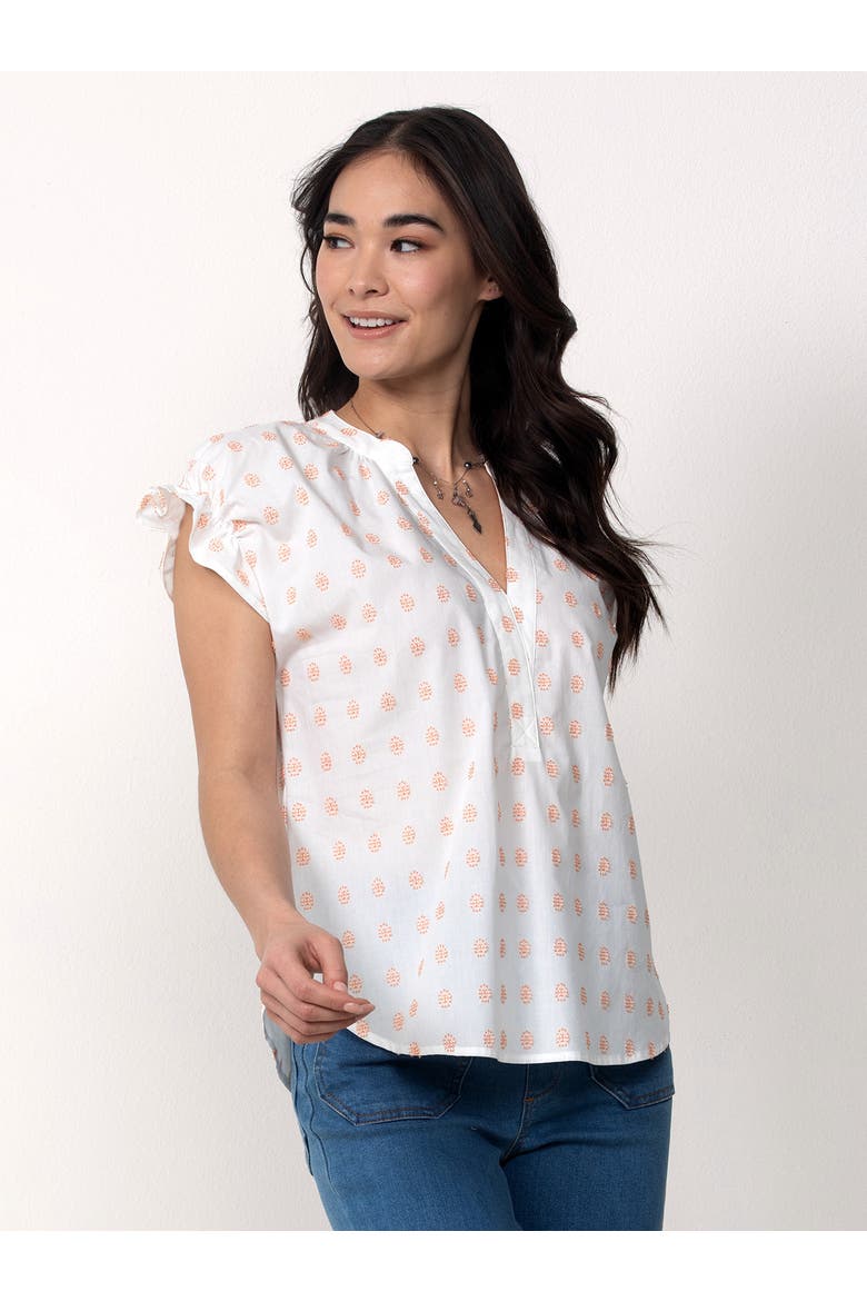 Cotton Peasant Blouse, Alternate, color, White Coral