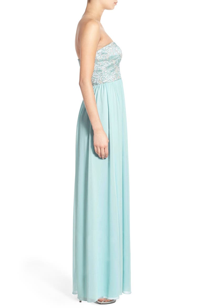 Lace Bodice Strapless Gown, Alternate, color, ANTIQUE BLUE