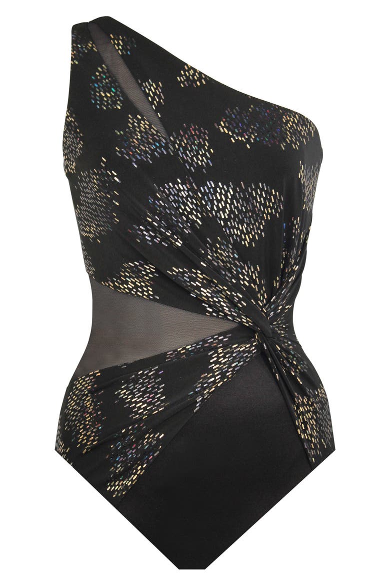 Iridium Minx One-Shoulder One-Piece Swimsuit, Alternate, color, BLM