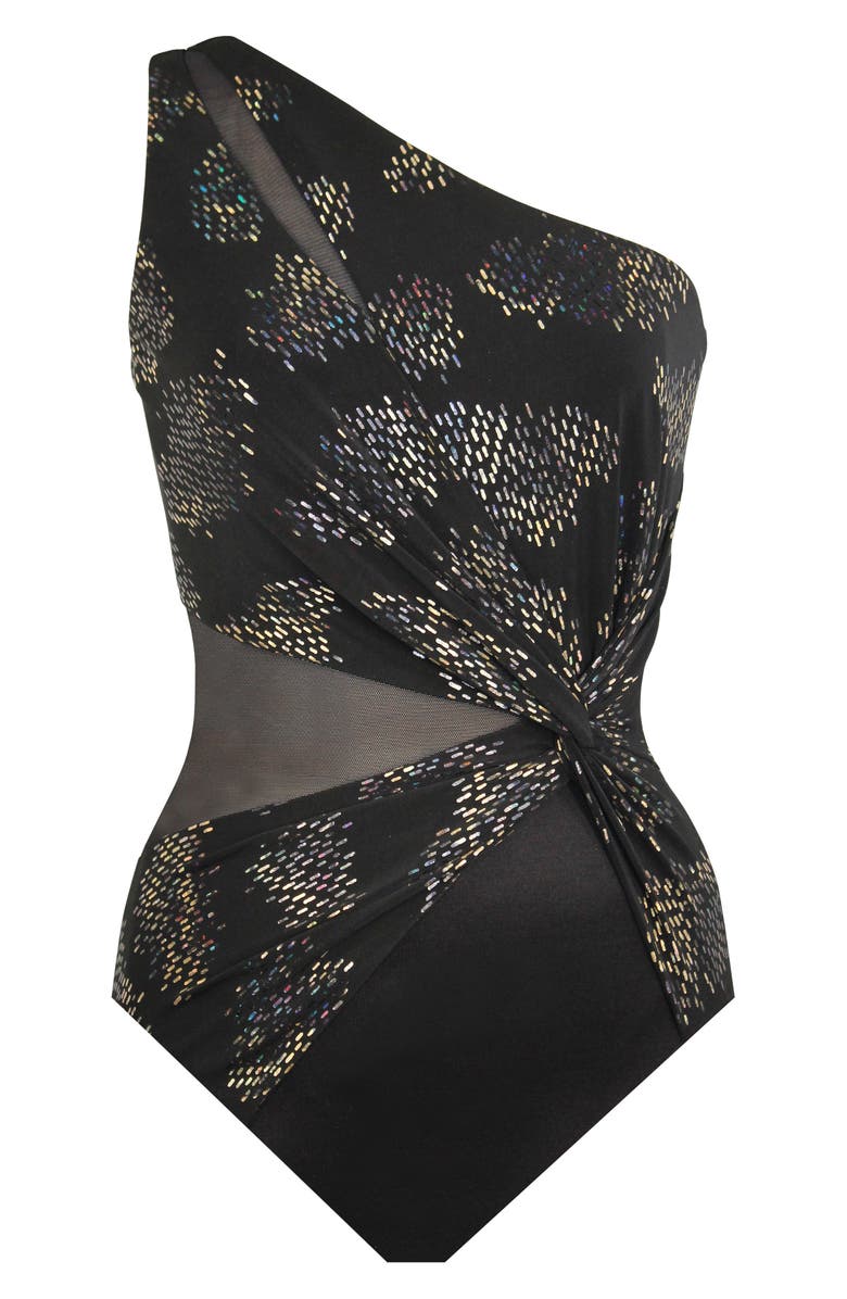 Miraclesuit<sup>®</sup> Iridium Minx One-Shoulder One-Piece Swimsuit, Alternate, color, Blm
